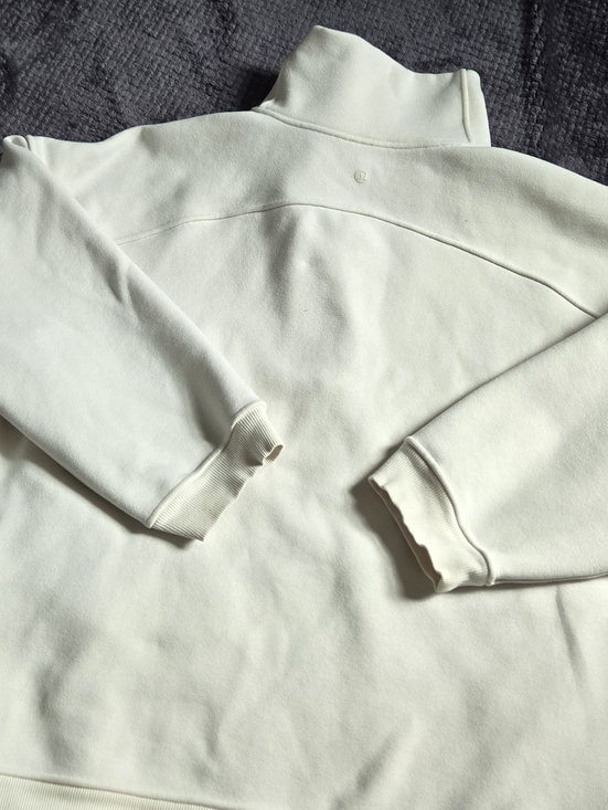 Lululemon Scuba Oversized Half-Zip Hoodie Bone White M/L Fleece Pullover Jacket - Picture 14 of 16